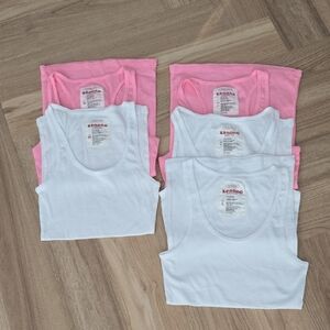 Zenana Pink and White Tank Tops Set
